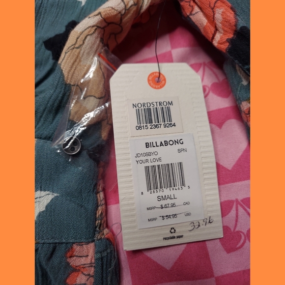 NEW Billabong Floral Longsleeve Dress - Picture 3 of 4